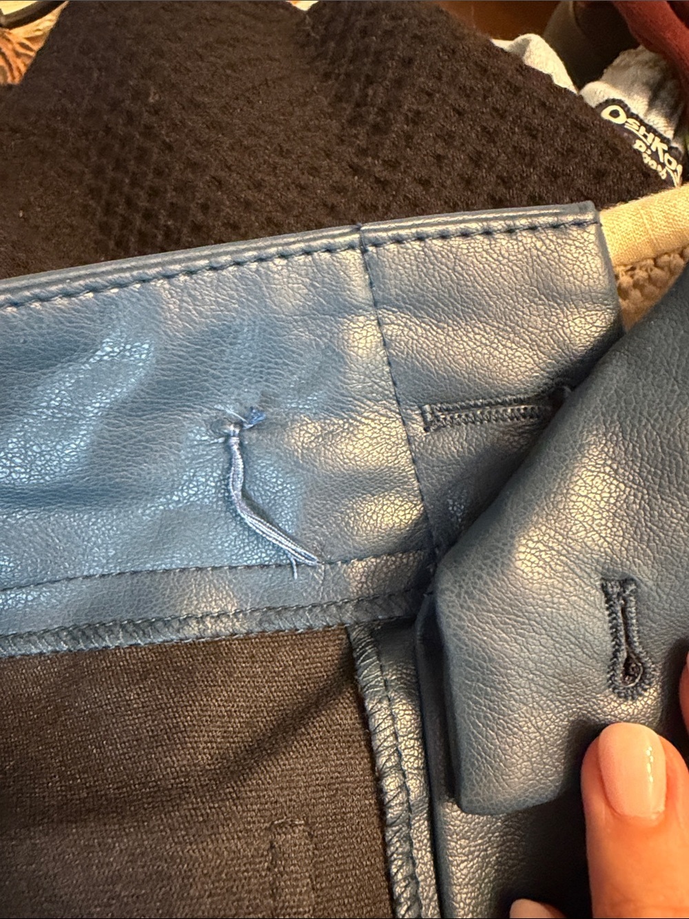 The Colette Faux Leather Shorts by Maeve blue size 34 - Picture 8 of 8